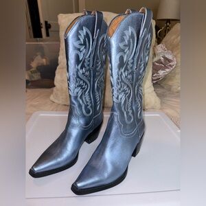 Jeffrey Campbell Blue Western Boots